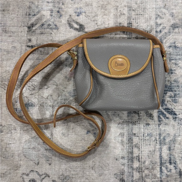 Gancio leather grey shoulder bag - Picture 1 of 3